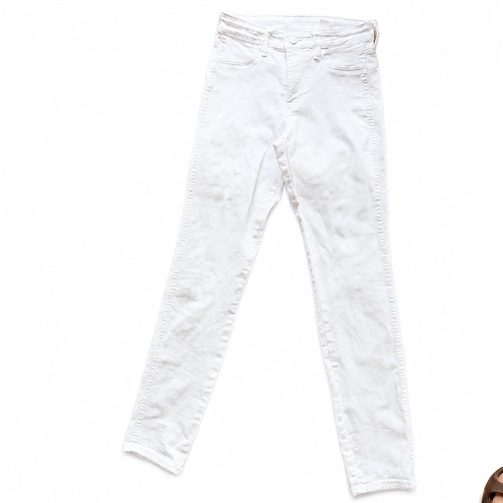 H&M &Denim White Skinny Jeans Regular Waist Ankle Length Size 25 Womens
